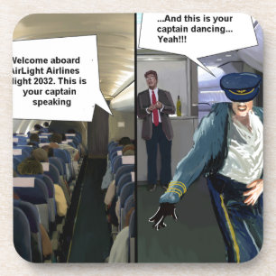 Hipster Pilot Funny Untersetzer