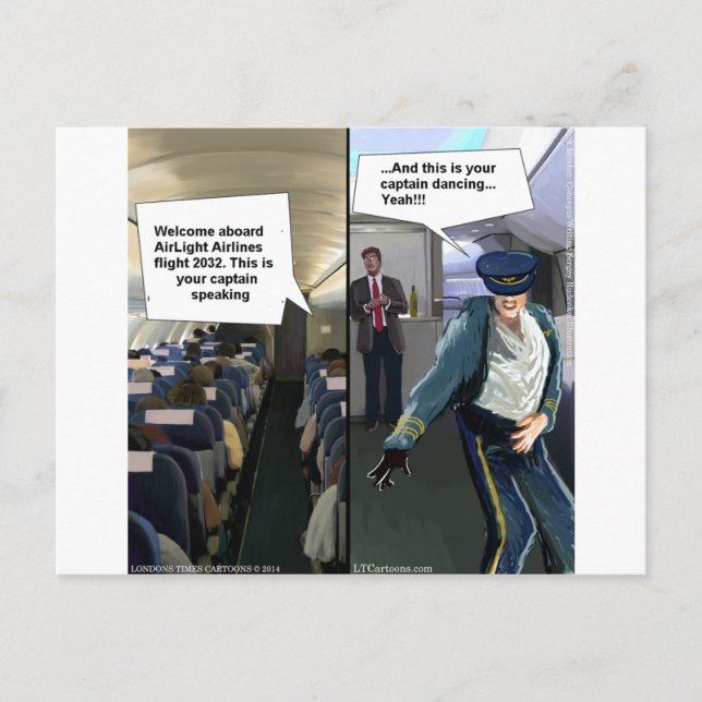 Hipster Pilot Lustig Postkarte (Vorderseite)