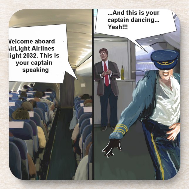 Hipster-Pilot Lustig Untersetzer (Vorderseite)