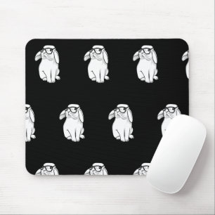 Hipster Rabbit Funny Bunny mit Brille Niedlich Ani Mousepad