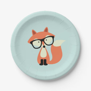 Hipster Red Fox Pappteller