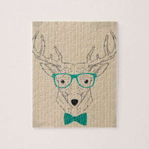Hipster Reindeer Elk mit Gläsern grungelig Weihnac
