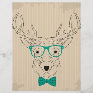Hipster Reindeer Elk mit Gläsern grungelig Weihnac