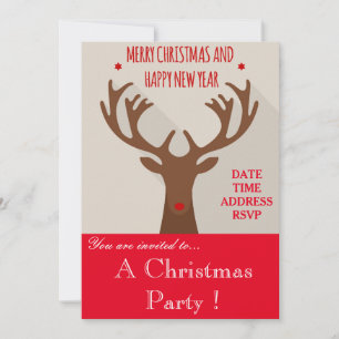 Hipster Rentiere Weihnachtsfeiertage Party Einladu Einladung