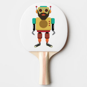 Hipster Retro Robot Tischtennis Schläger