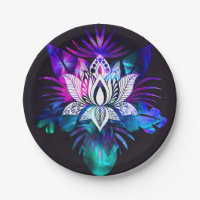 Hipster Retro Tech Aquamarine Lila Lotus Blume Lea
