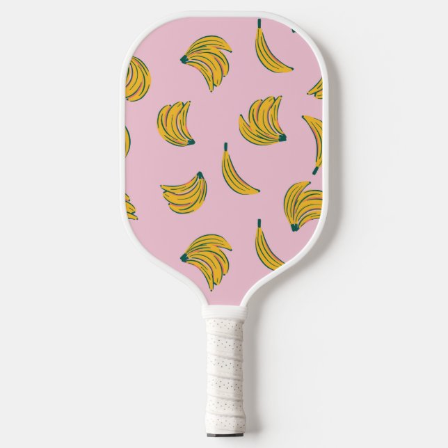 Hipster Rosa und Gelbbanane Pickleball Schläger (Vorderseite)