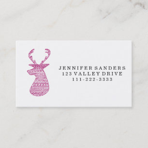 HIPSTER-ROTWILD-STAMMES- DRUCK - ROSA VISITENKARTE