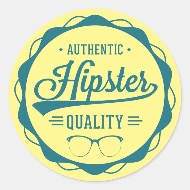 Hipster Runder Aufkleber (Vorderseite)