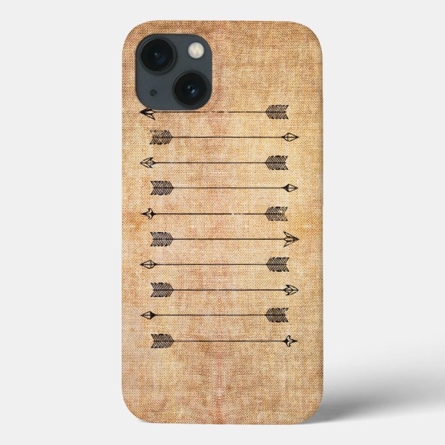 Hipster rustikale Leinenpfeile Case-Mate iPhone Hülle (Rückseite)