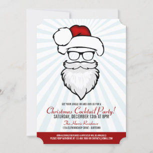 Hipster Santa Cocktail Party Einladungen