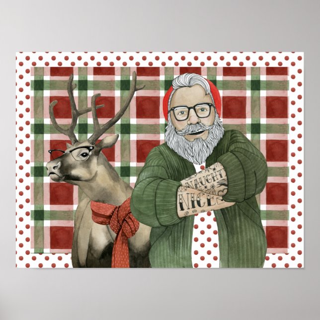 Hipster Santa Collection Poster (Vorne)