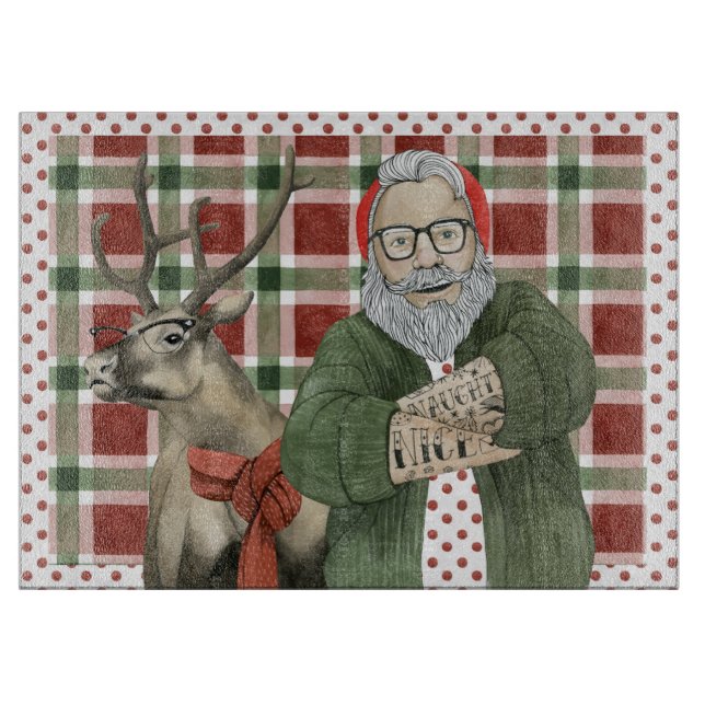 Hipster Santa Collection Schneidebrett (Vorderseite)