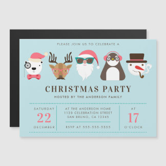 Hipster Santa & Friends Party Einladung