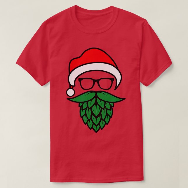 Hipster Santa Hops Weihnachtsfest für Bierliebhabe T-Shirt (Design vorne)