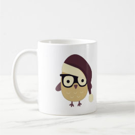 Hipster Santa Owl Kaffeetasse