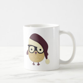 Hipster Santa Owl Kaffeetasse