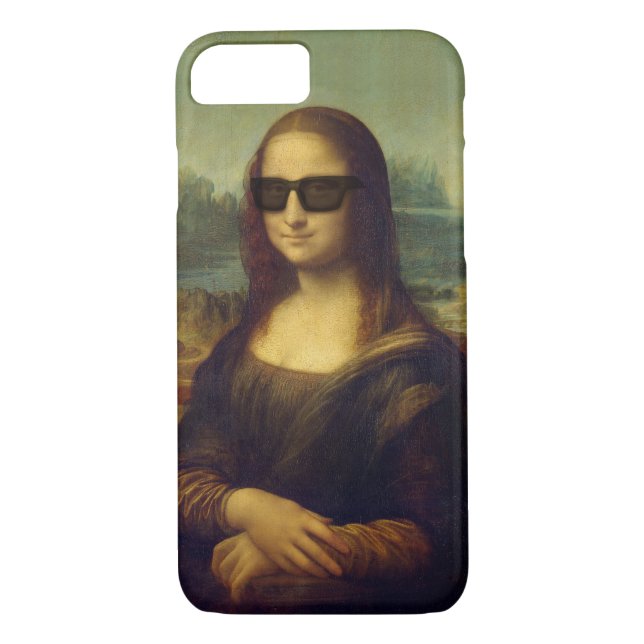 Hipster schattiert Da Vinci Mona Lisa Case-Mate iPhone Hülle (Rückseite)