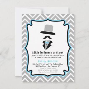 Hipster-Schnurrbart Gentleman Baby Boy Dusche Einladung
