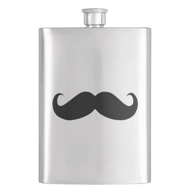 Hipster-Schnurrbart-Klassiker-Flasche Flachmann (Vorderseite)