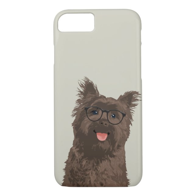 Hipster-schwarzer Gläsercairn-Terrier für Case-Mate iPhone Hülle (Rückseite)