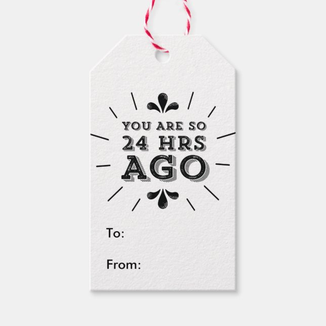 Hipster Sie sind so vor 24 Stunden lustig Geschenkanhänger (Vorderseite)