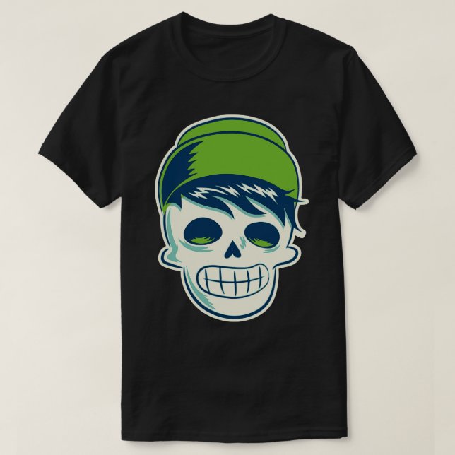 Hipster Skeleton mit Beanie T-Shirt (Design vorne)