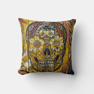 Hipster SKULL Knochen Zuckerschädel Kissen