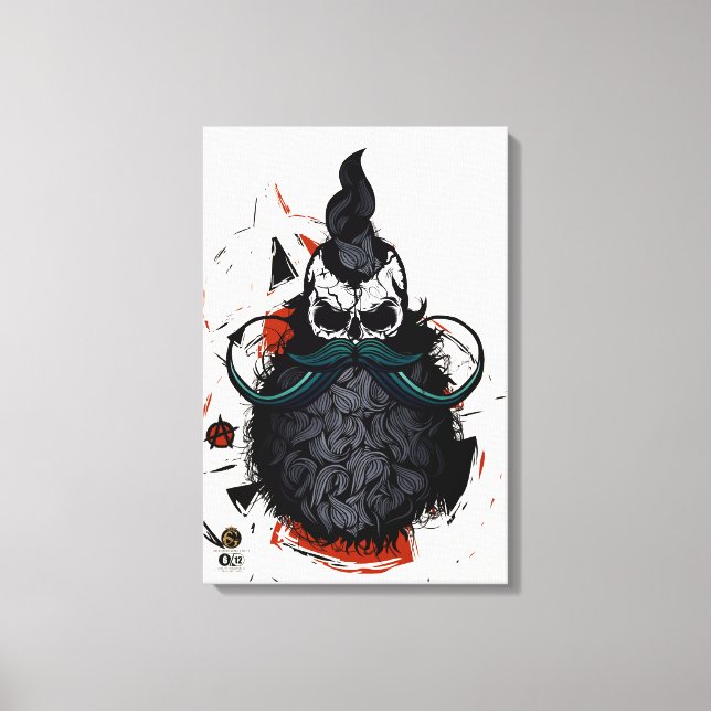 Hipster Skulls Punk Anarchie Leinwanddruck (Vorderseite)