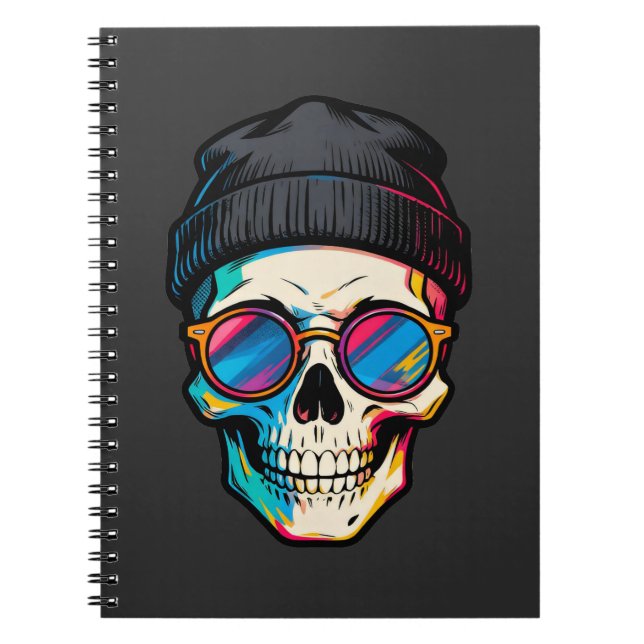 Hipster Skully Notizblock (Vorderseite)