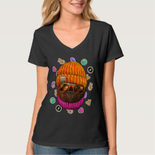 Hipster Sloth Geek Nerd Glasses Animal Liebe Peace T-Shirt