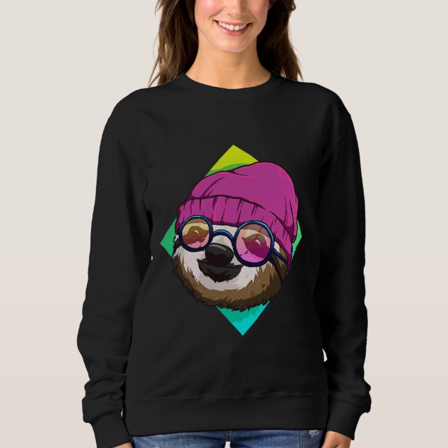 Hipster Sloth Niedlich Sloths Ideas Sweatshirt (Vorderseite)