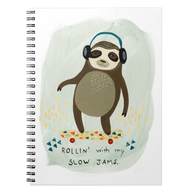 Hipster Sloth | Rollin' mit meinen langsamen Marme Notizblock (Vorderseite)