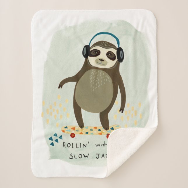Hipster Sloth | Rollin' mit meinen langsamen Marme Sherpadecke (Vorderseite)