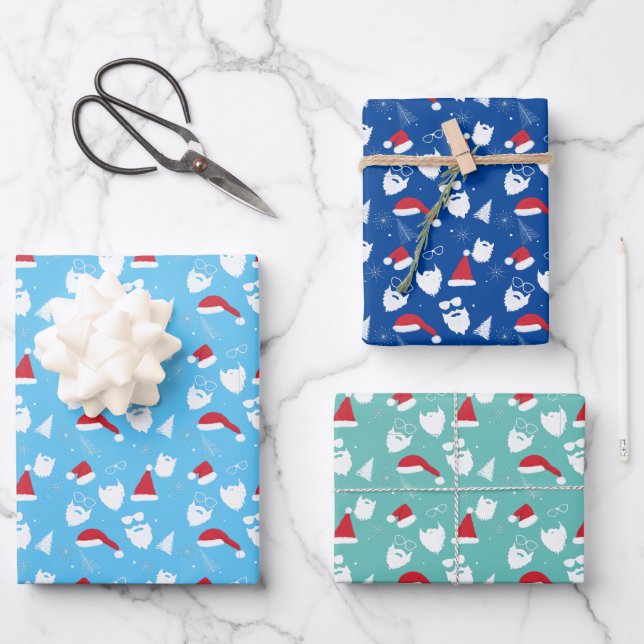 Hipster-Sonnenbrille mit Baummuster Geschenkpapier Set (Vorderseite)