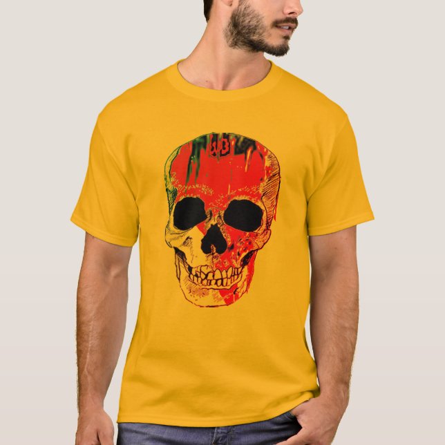 Hipster Spooky Bloody Skull Halloween Shirt (Vorderseite)