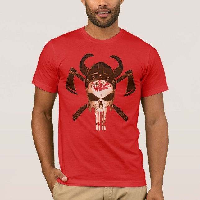 Hipster Spooky Bloody Viking Skull Shirt (Vorderseite)