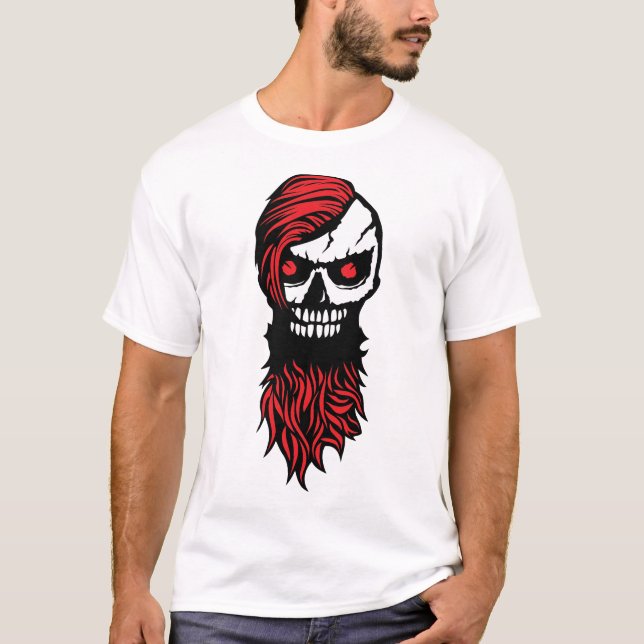 Hipster-Sterbekopf mit Bart-Bart-Schnurrbart-Frisu T-Shirt (Vorderseite)