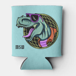 Hipster T-Rex benutzerdefiniertes Monogramm kann k Dosenkühler