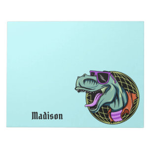 Hipster T-Rex individuelle Name & Farbe Notizblock