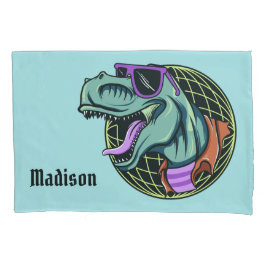 Hipster T-Rex individuelle Name & Farbkissenbezüge Kissenbezug