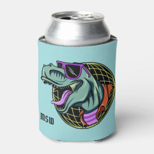 Hipster T-Rex kundenspezifisches Monogramm kann Dosenkühler