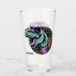 Hipster T-Rex Name-Literglas Glas