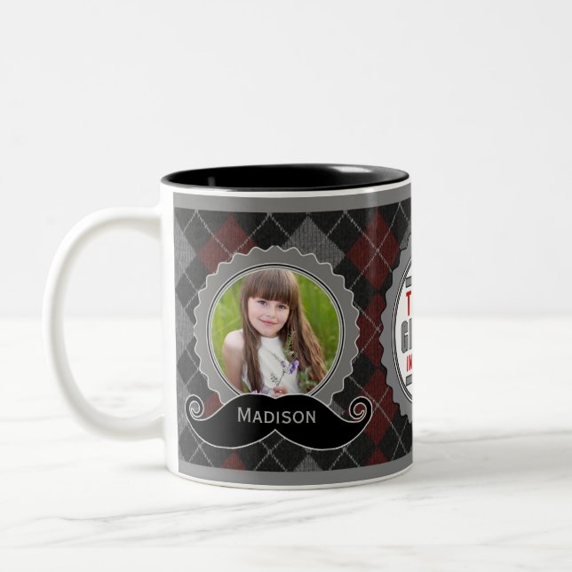 Hipster Thema Foto Geschenk für den besten Opa Zweifarbige Tasse (Links)