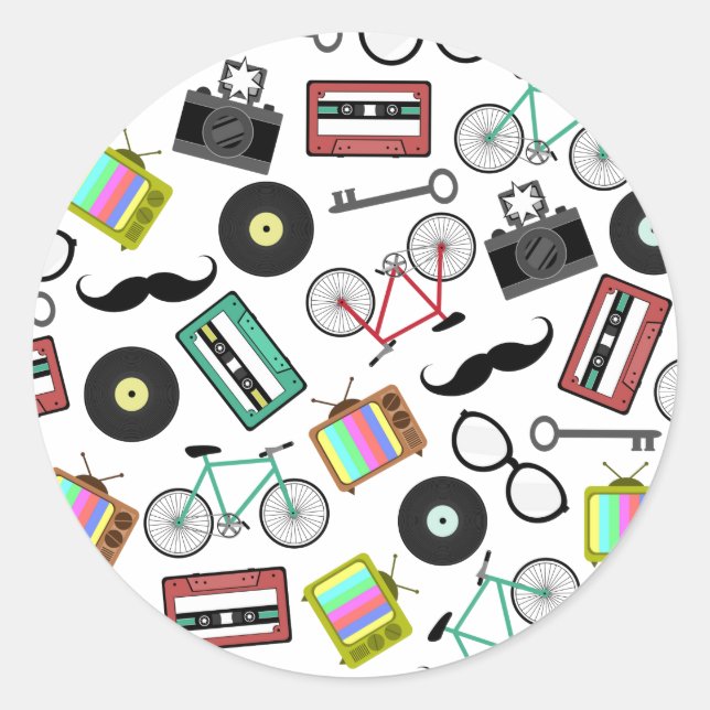 Hipster Themed Umschlag Aufkleber Sticker (Vorderseite)