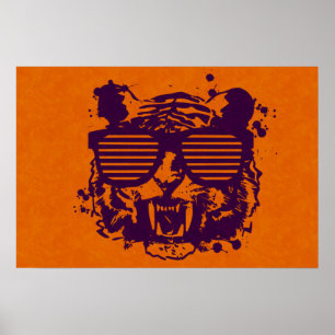 Hipster Tiger Poster