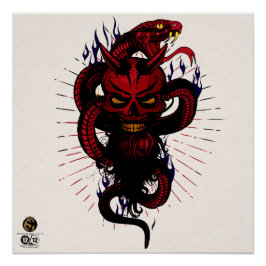 Hipster-Totenkopf Poster