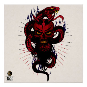Hipster-Totenkopf Poster
