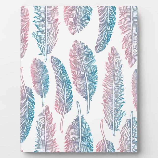 Hipster Wasserfarbe Handgezeichnete blaue rosa Fed Fotoplatte (Vorderseite)