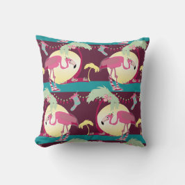 Hipster Weihnachten Flamingo Palm Holiday Szene Kissen